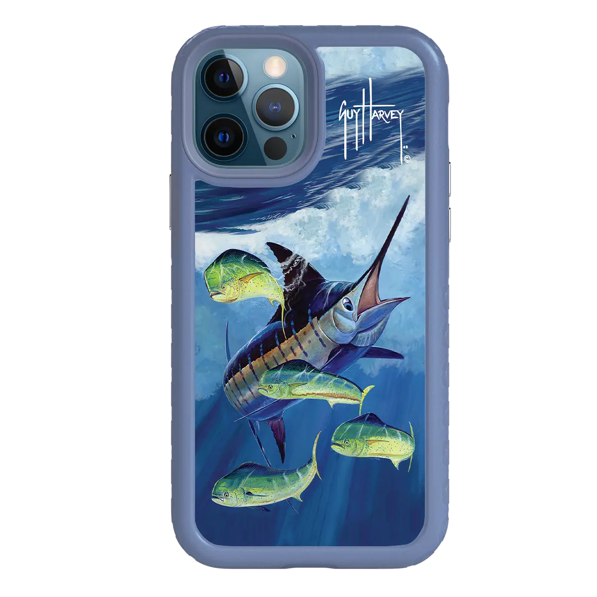 Guy Harvey Fortitude Series for Apple iPhone 12 / 12 Pro - Four Play - Custom Case - SlateBlue - cellhelmet