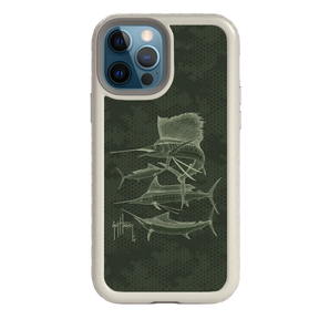 Guy Harvey Fortitude Series for Apple iPhone 12 / 12 Pro - Green Camo - Custom Case - Gray - cellhelmet
