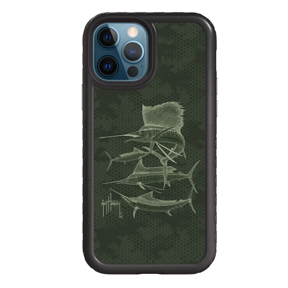 Guy Harvey Fortitude Series for Apple iPhone 12 / 12 Pro - Green Camo - Custom Case - OnyxBlack - cellhelmet