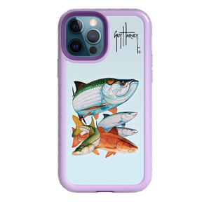 Guy Harvey Fortitude Series for Apple iPhone 12 / 12 Pro - Inshore Collage - Custom Case - LilacBlossom - cellhelmet