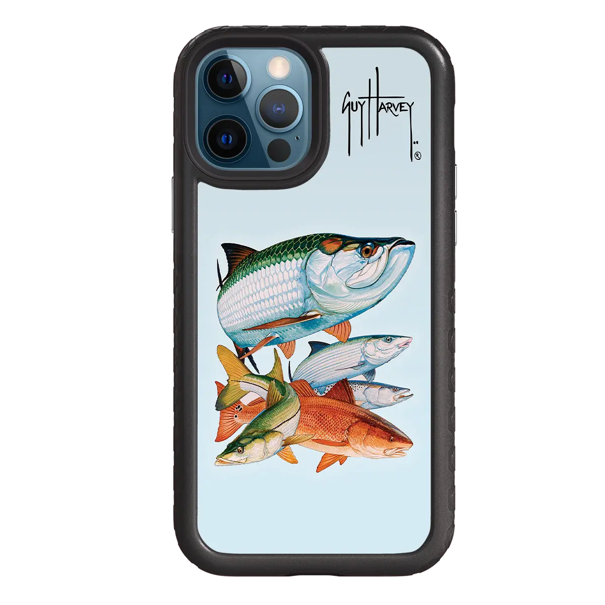 Guy Harvey Fortitude Series for Apple iPhone 12 / 12 Pro - Inshore Collage - Custom Case - OnyxBlack - cellhelmet