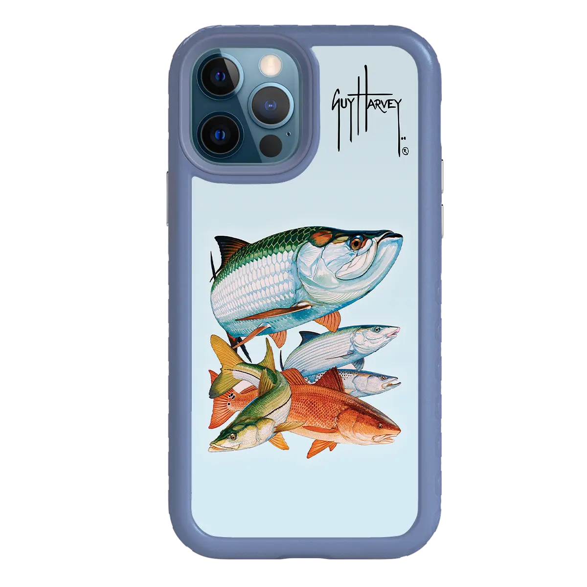 Guy Harvey Fortitude Series for Apple iPhone 12 / 12 Pro - Inshore Collage - Custom Case - SlateBlue - cellhelmet