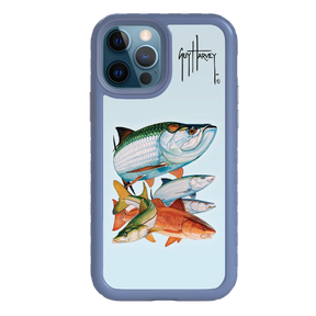 Guy Harvey Fortitude Series for Apple iPhone 12 / 12 Pro - Inshore Collage - Custom Case - SlateBlue - cellhelmet
