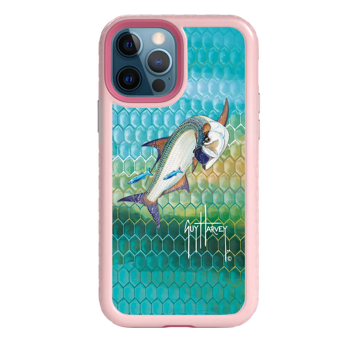 Guy Harvey Fortitude Series for Apple iPhone 12 / 12 Pro - Tarpon Skin - Custom Case - PinkMagnolia - cellhelmet