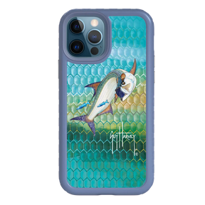 Guy Harvey Fortitude Series for Apple iPhone 12 / 12 Pro - Tarpon Skin - Custom Case - SlateBlue - cellhelmet