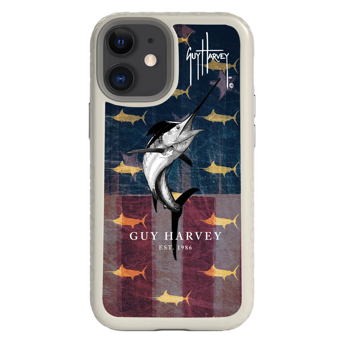 Guy Harvey Fortitude Series for Apple iPhone 12 Mini - American Marlin - Custom Case - Gray - cellhelmet