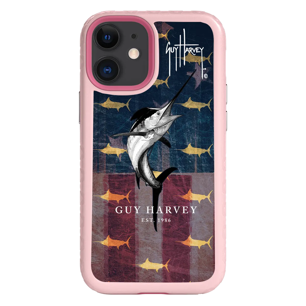 Guy Harvey Fortitude Series for Apple iPhone 12 Mini - American Marlin - Custom Case - PinkMagnolia - cellhelmet