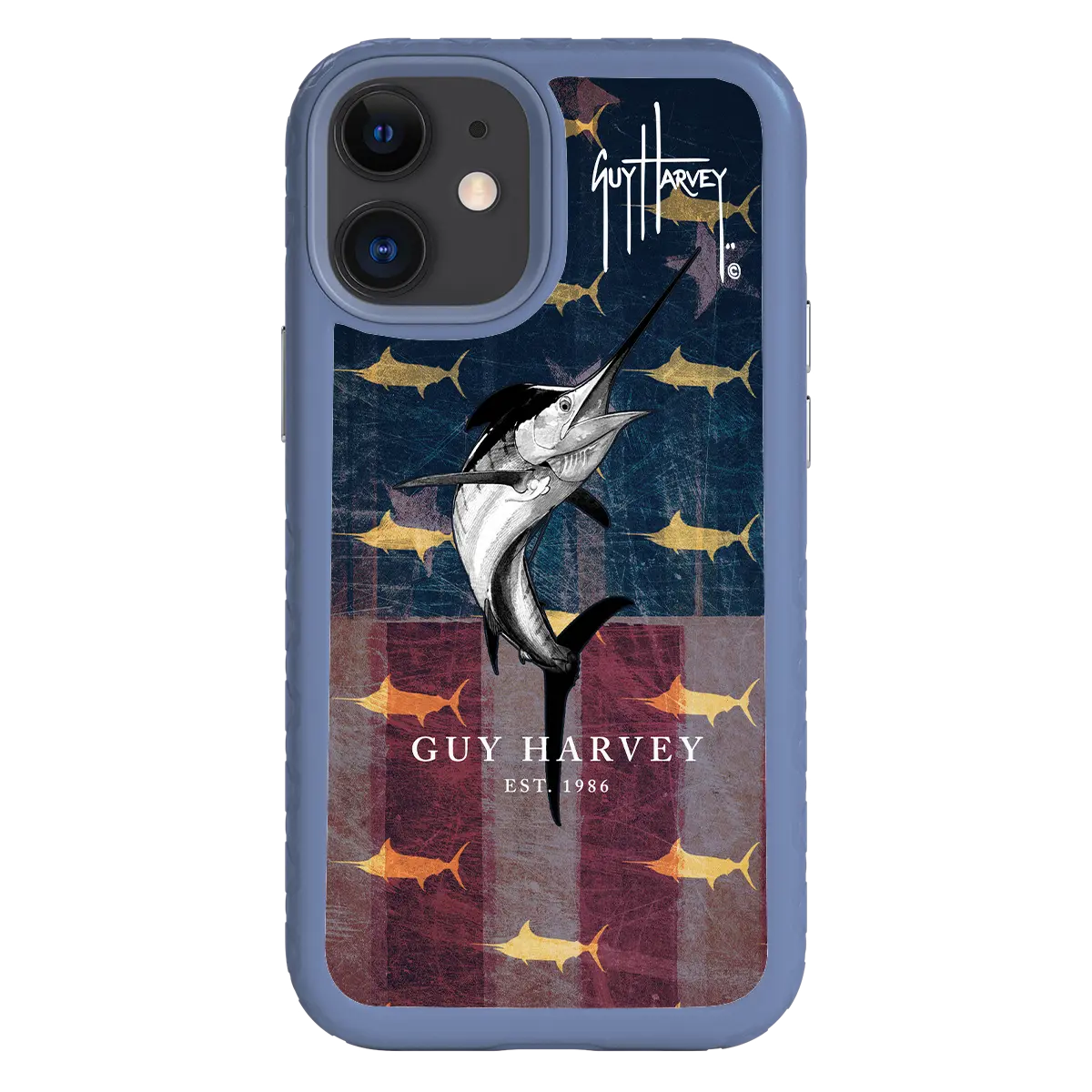 Guy Harvey Fortitude Series for Apple iPhone 12 Mini - American Marlin - Custom Case - SlateBlue - cellhelmet