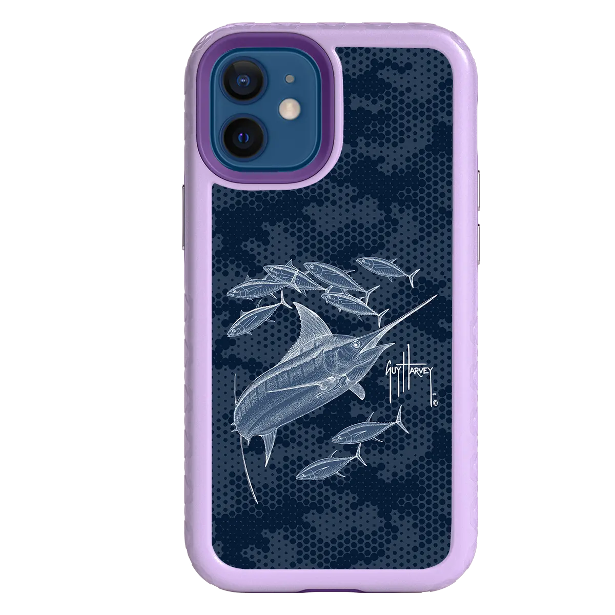 Guy Harvey Fortitude Series for Apple iPhone 12 Mini - Blue Camo - Custom Case - LilacBlossom - cellhelmet