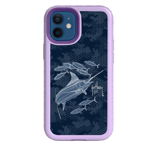 Guy Harvey Fortitude Series for Apple iPhone 12 Mini - Blue Camo - Custom Case - LilacBlossom - cellhelmet
