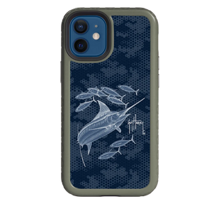Guy Harvey Fortitude Series for Apple iPhone 12 Mini - Blue Camo - Custom Case - OliveDrabGreen - cellhelmet