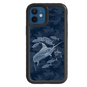 Guy Harvey Fortitude Series for Apple iPhone 12 Mini - Blue Camo - Custom Case - OnyxBlack - cellhelmet
