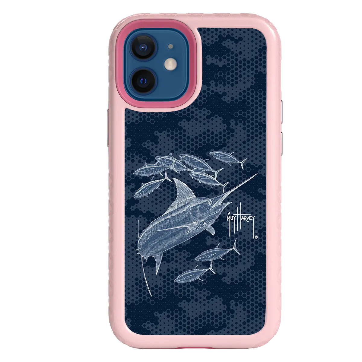 Guy Harvey Fortitude Series for Apple iPhone 12 Mini - Blue Camo - Custom Case - PinkMagnolia - cellhelmet