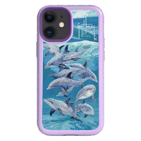 Guy Harvey Fortitude Series for Apple iPhone 12 Mini - Bottlenose Dolphins - Custom Case - LilacBlossom - cellhelmet