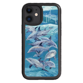 Guy Harvey Fortitude Series for Apple iPhone 12 Mini - Bottlenose Dolphins - Custom Case - OnyxBlack - cellhelmet