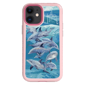 Guy Harvey Fortitude Series for Apple iPhone 12 Mini - Bottlenose Dolphins - Custom Case - PinkMagnolia - cellhelmet