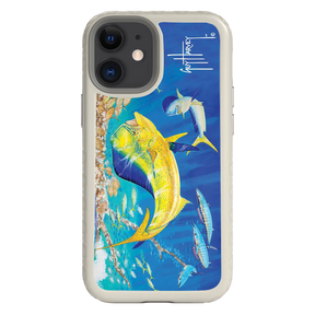 Guy Harvey Fortitude Series for Apple iPhone 12 Mini - Dolphin Oasis - Custom Case - Gray - cellhelmet