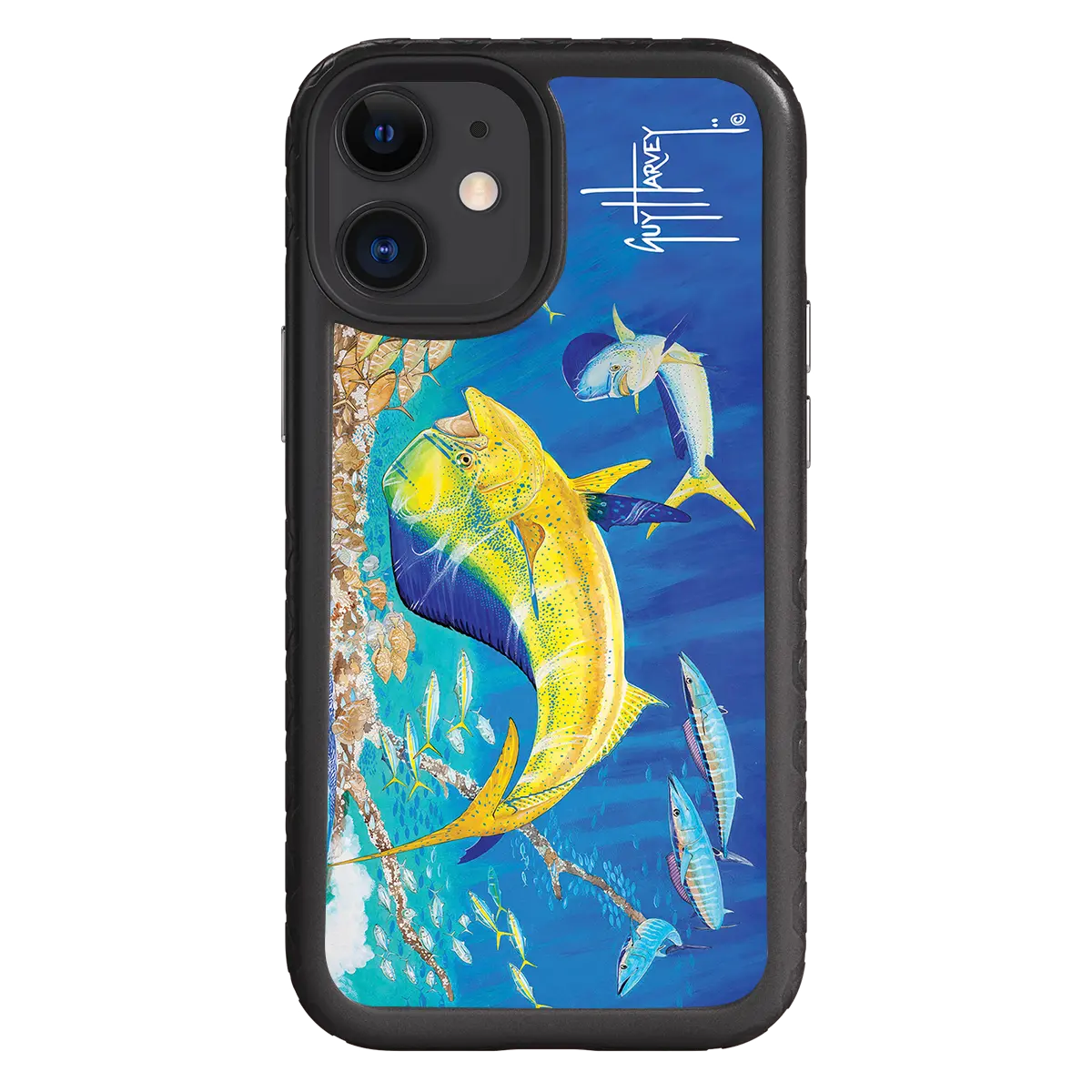 Guy Harvey Fortitude Series for Apple iPhone 12 Mini - Dolphin Oasis - Custom Case - OnyxBlack - cellhelmet