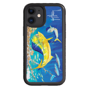 Guy Harvey Fortitude Series for Apple iPhone 12 Mini - Dolphin Oasis - Custom Case - OnyxBlack - cellhelmet