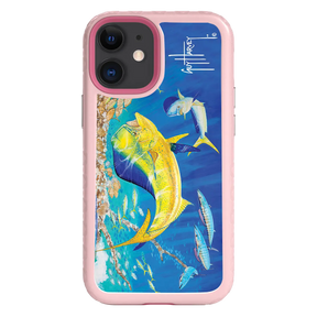 Guy Harvey Fortitude Series for Apple iPhone 12 Mini - Dolphin Oasis - Custom Case - PinkMagnolia - cellhelmet