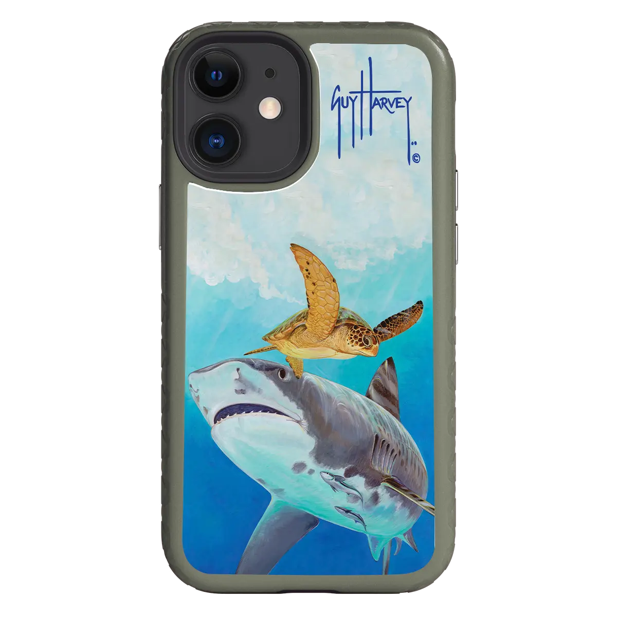Guy Harvey Fortitude Series for Apple iPhone 12 Mini - Eye of the Tiger - Custom Case - OliveDrabGreen - cellhelmet