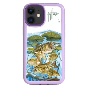 Guy Harvey Fortitude Series for Apple iPhone 12 Mini - Five Largemouth Under Lilypads - Custom Case - LilacBlossom - cellhelmet