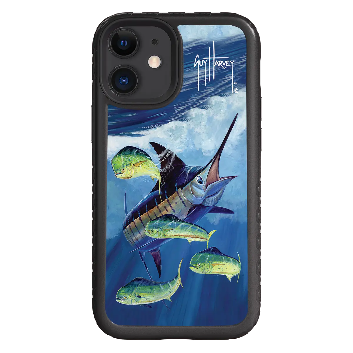 Guy Harvey Fortitude Series for Apple iPhone 12 Mini - Four Play - Custom Case - OnyxBlack - cellhelmet