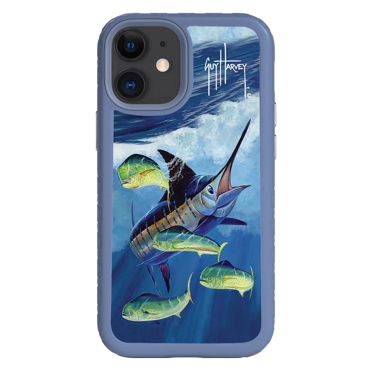 Guy Harvey Fortitude Series for Apple iPhone 12 Mini - Four Play - Custom Case - SlateBlue - cellhelmet