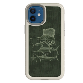 Guy Harvey Fortitude Series for Apple iPhone 12 Mini - Green Camo - Custom Case - Gray - cellhelmet