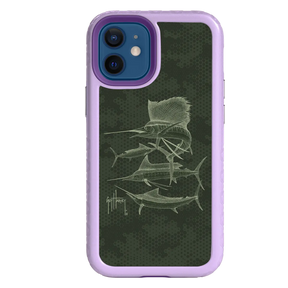Guy Harvey Fortitude Series for Apple iPhone 12 Mini - Green Camo - Custom Case - LilacBlossom - cellhelmet