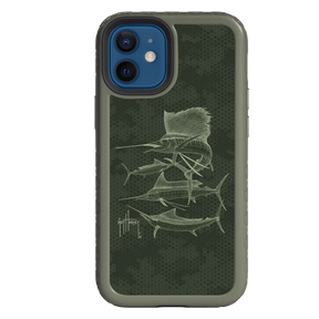 Guy Harvey Fortitude Series for Apple iPhone 12 Mini - Green Camo - Custom Case - OliveDrabGreen - cellhelmet