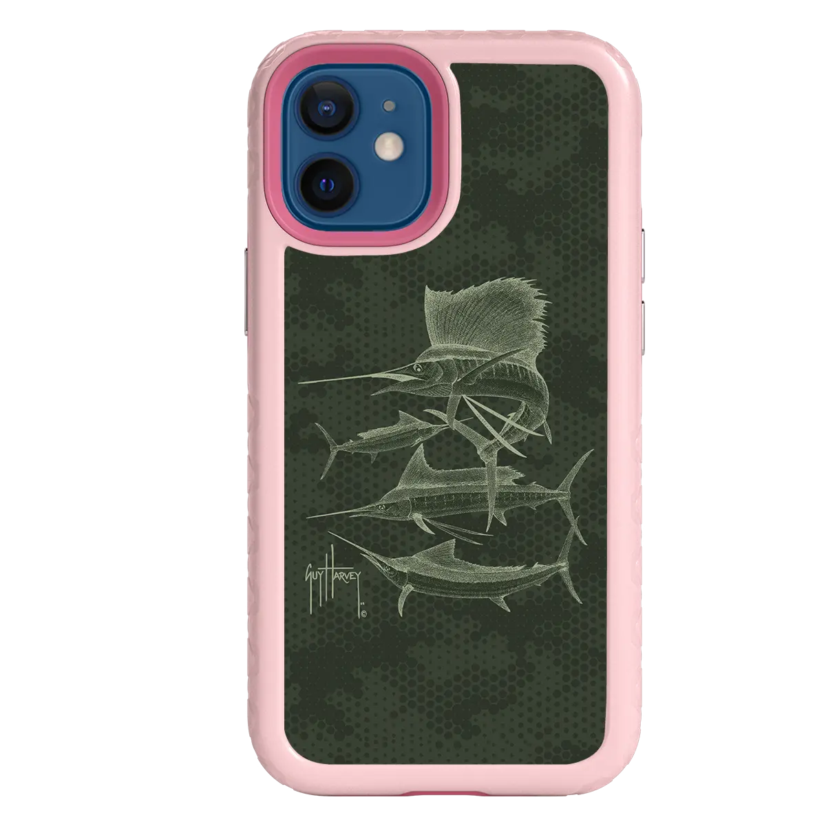 Guy Harvey Fortitude Series for Apple iPhone 12 Mini - Green Camo - Custom Case - PinkMagnolia - cellhelmet