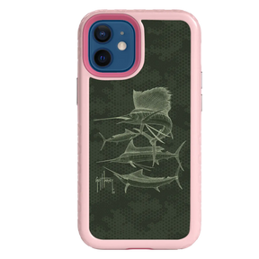 Guy Harvey Fortitude Series for Apple iPhone 12 Mini - Green Camo - Custom Case - PinkMagnolia - cellhelmet