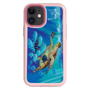 Guy Harvey Fortitude Series for Apple iPhone 12 Mini - Hawksbill Caravan - Custom Case - PinkMagnolia - cellhelmet