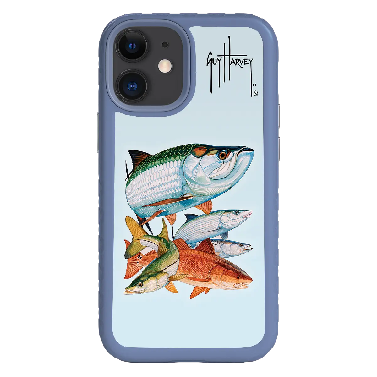 Guy Harvey Fortitude Series for Apple iPhone 12 Mini - Inshore Collage - Custom Case - SlateBlue - cellhelmet