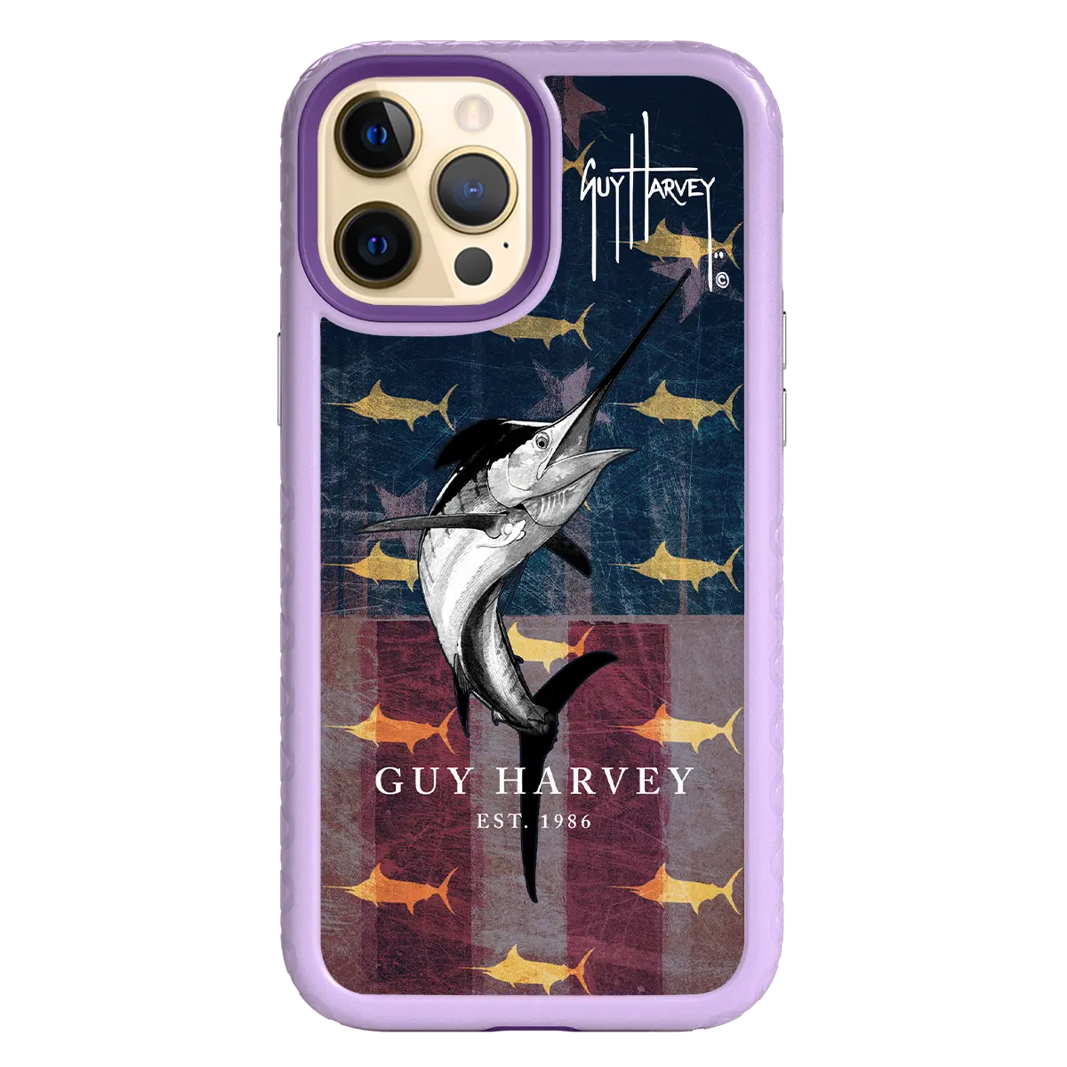 Guy Harvey Fortitude Series for Apple iPhone 12 Pro Max - American Marlin - Custom Case - LilacBlossom - cellhelmet