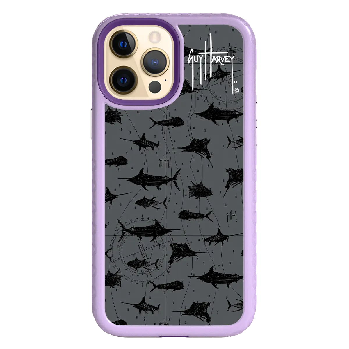 Guy Harvey Fortitude Series for Apple iPhone 12 Pro Max - Black Scribbler - Custom Case - LilacBlossom - cellhelmet