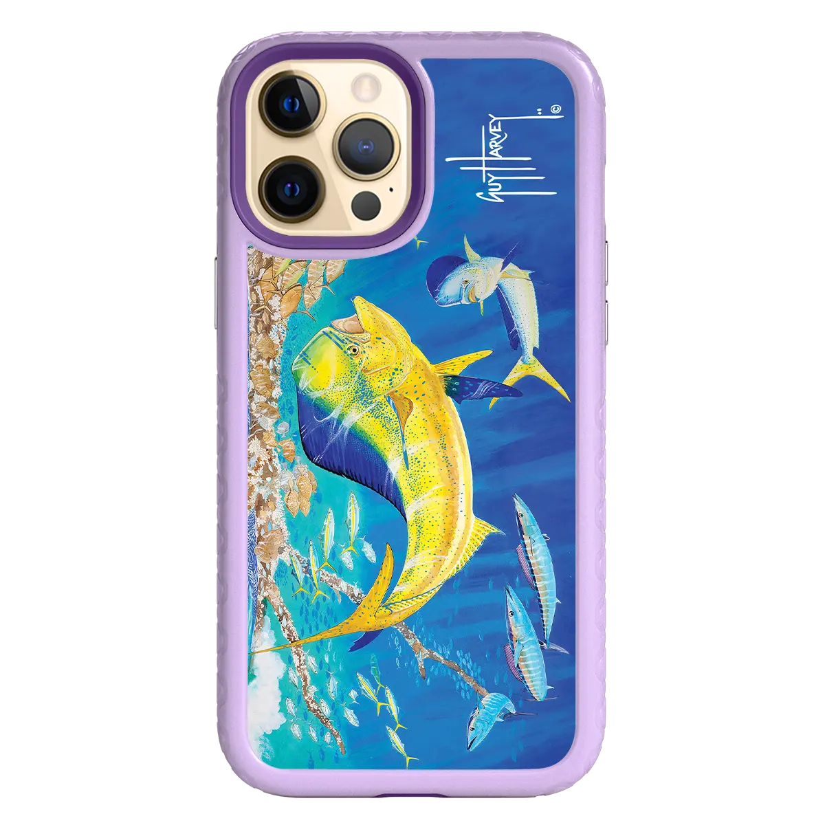 Guy Harvey Fortitude Series for Apple iPhone 12 Pro Max - Dolphin Oasis - Custom Case - LilacBlossom - cellhelmet