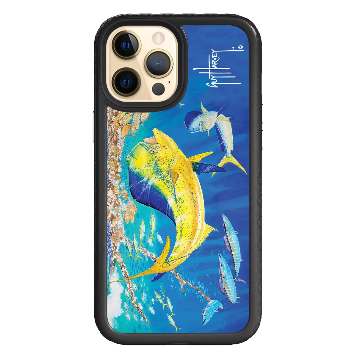 Guy Harvey Fortitude Series for Apple iPhone 12 Pro Max - Dolphin Oasis - Custom Case - OnyxBlack - cellhelmet