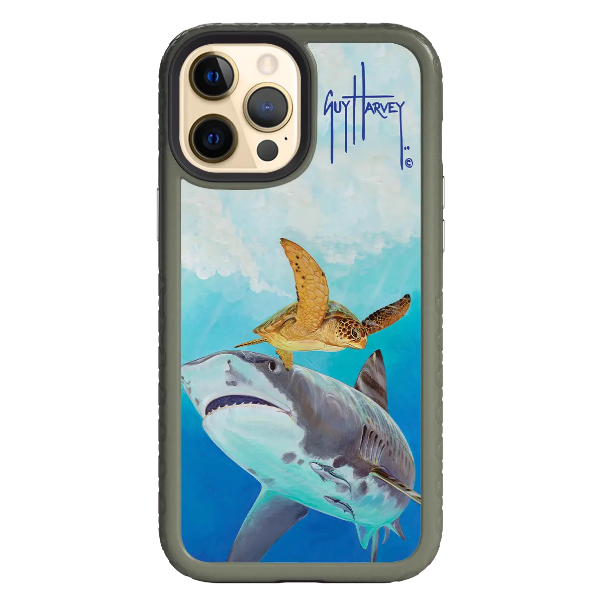 Guy Harvey Fortitude Series for Apple iPhone 12 Pro Max - Eye of the Tiger - Custom Case - OliveDrabGreen - cellhelmet