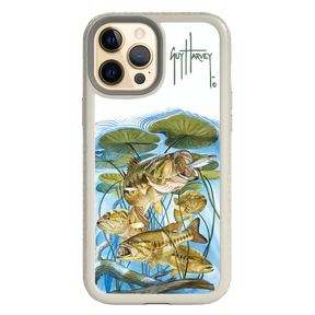 Guy Harvey Fortitude Series for Apple iPhone 12 Pro Max - Five Largemouth Under Lilypads - Custom Case - Gray - cellhelmet