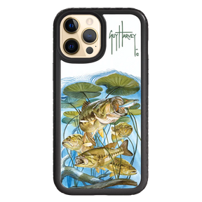 Guy Harvey Fortitude Series for Apple iPhone 12 Pro Max - Five Largemouth Under Lilypads - Custom Case - OnyxBlack - cellhelmet