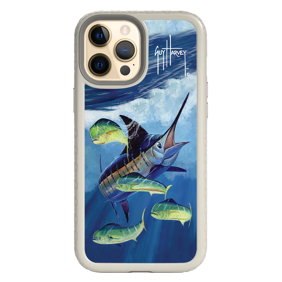 Guy Harvey Fortitude Series for Apple iPhone 12 Pro Max - Four Play - Custom Case - Gray - cellhelmet