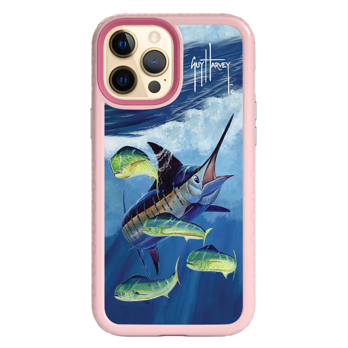 Guy Harvey Fortitude Series for Apple iPhone 12 Pro Max - Four Play - Custom Case - PinkMagnolia - cellhelmet