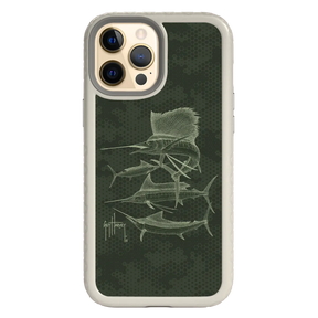 Guy Harvey Fortitude Series for Apple iPhone 12 Pro Max - Green Camo - Custom Case - Gray - cellhelmet