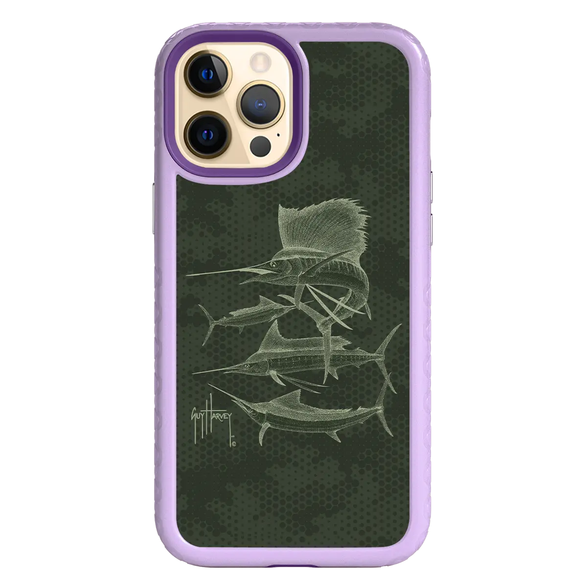 Guy Harvey Fortitude Series for Apple iPhone 12 Pro Max - Green Camo - Custom Case - LilacBlossom - cellhelmet