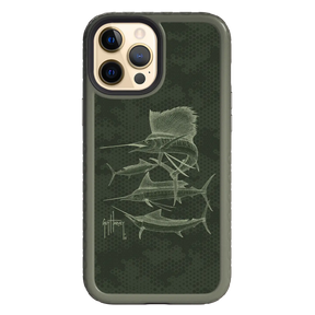 Guy Harvey Fortitude Series for Apple iPhone 12 Pro Max - Green Camo - Custom Case - OliveDrabGreen - cellhelmet