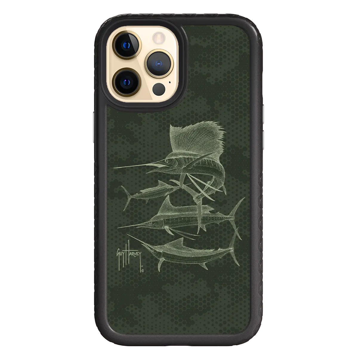 Guy Harvey Fortitude Series for Apple iPhone 12 Pro Max - Green Camo - Custom Case - OnyxBlack - cellhelmet
