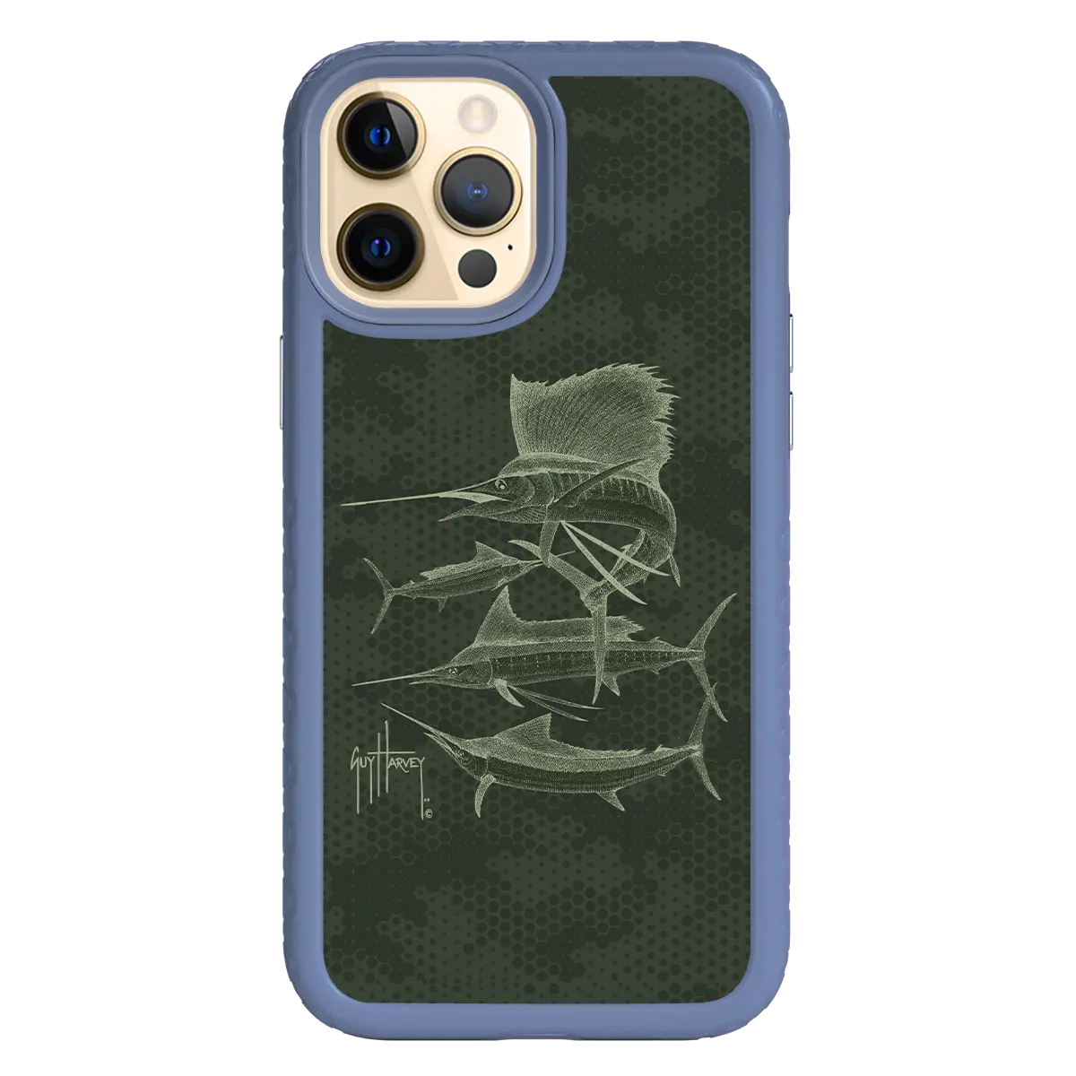 Guy Harvey Fortitude Series for Apple iPhone 12 Pro Max - Green Camo - Custom Case - SlateBlue - cellhelmet