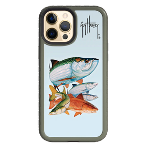 Guy Harvey Fortitude Series for Apple iPhone 12 Pro Max - Inshore Collage - Custom Case - OliveDrabGreen - cellhelmet